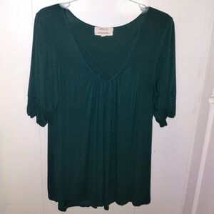 Forest Green Molly Isadora Long Top Front X Straps